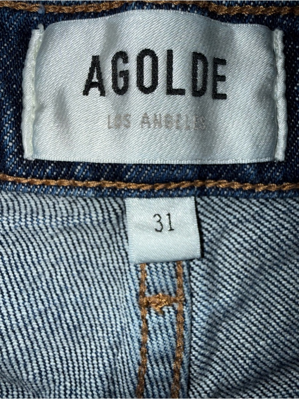 Agolde REN Wide Leg Blue Denim Jeans - Picture 3 of 11